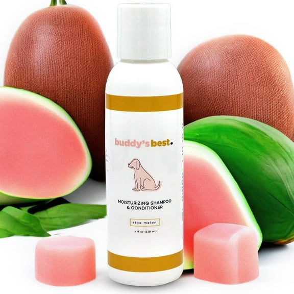 Buddy’s Best Travel-Size Dog Shampoo and Conditioner Moisturizing Shampoo, Ripe Melon, 4 fl oz