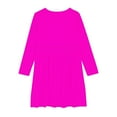 thumbnail image 4 of YanQiao Girls Long Sleeve Stretchy Dress A line School Party Simple Dresses 4 Years Hot Pink, 4 of 5