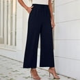 thumbnail image 3 of Plebaso Womens Wide Leg Summer Pants Elastic Waist Drawstring Palazzo Loose Casual Trousers with Pockets, 3 of 9