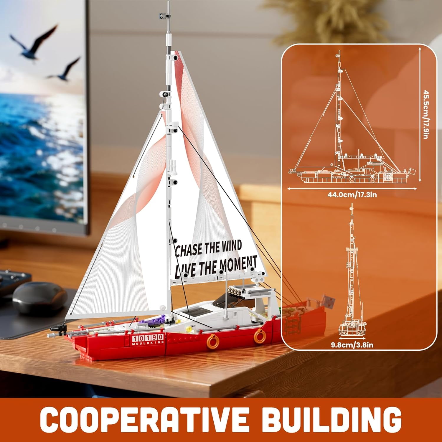 Modern Sailboat Building Kits, Ocean Explorer Boat Model for building block lovers,767pcs