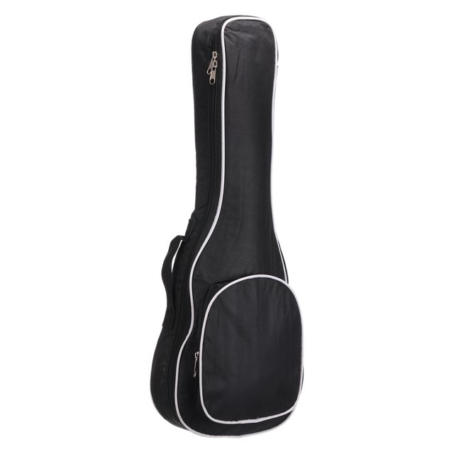 Unique Bargains Ukulele Case 23 Inch Ukulele Bag Single Shoulder Backpack with Adjustable Straps Black White
