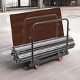 thumbnail image 3 of 1000LBS/1400LBS/1500LBS/ 2000LBS Panel Truck Cart, Heavy Duty Drywall Dolly with 4 Swivel Wheels, Handles for Moving Plywood, Sheetrock, Building Materials Steel Hand Truck (1400LBS Black), 3 of 9