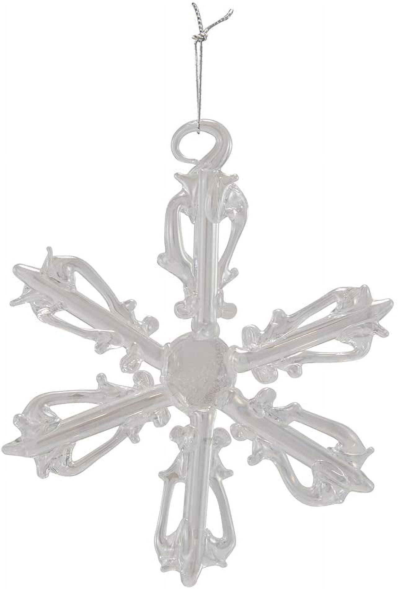 KurtAdler - Kurtadler - White Iridescent Snowflake Patterned Double Wire  Ribbon