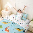 thumbnail image 3 of Homewish Kawaii Dino Twin Duvet Cover,Cartoon Wildlife Twin Bedding,Blue,Polkadot Reversible,2 Pieces,1 Duvet Cover and 1 Pillowcase, 3 of 6