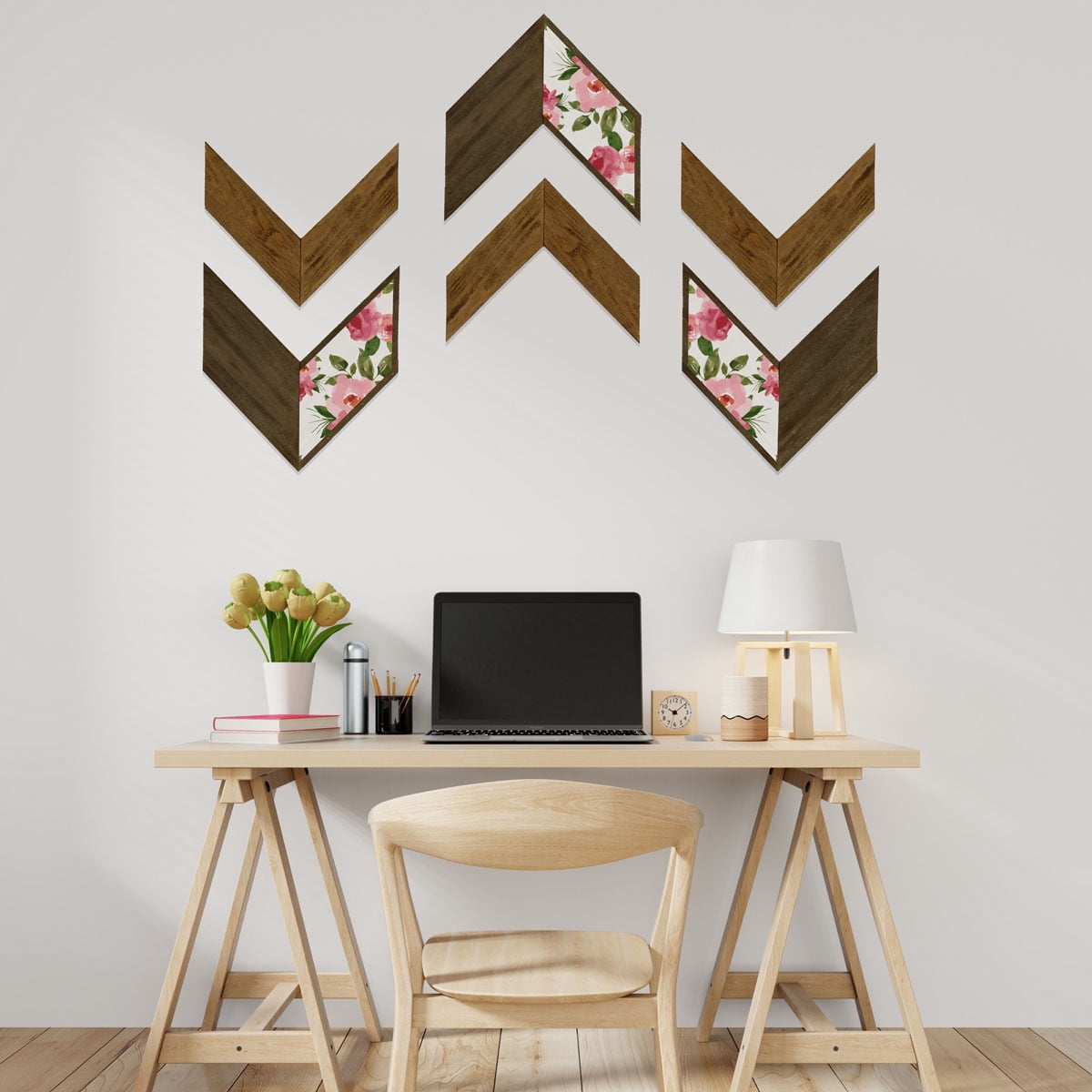 Ekena Millwork 14 3/4"W x 14"H x 3/4"D Vintage Farmhouse 5 1/2" Chevron, Barnwood Decor Collection, Salvaged Red