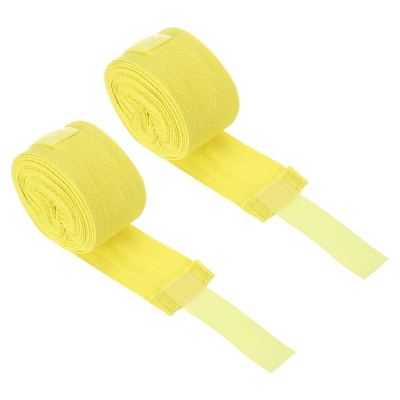 Uxcell Boxing Hand Wraps, 2 Pcs 197 Inch Elastic Boxing Wraps Cotton Fist Mitts Wrist Straps Protection, Yellow