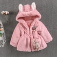 thumbnail image 2 of Odeerbi Kids Baby Girls Winter Solid Cartoon Faux Wool Sweater Jacket Plus Velvet Thickening Coat Cloak Jacket Thick Warm Outerwear Clothes, 2 of 4