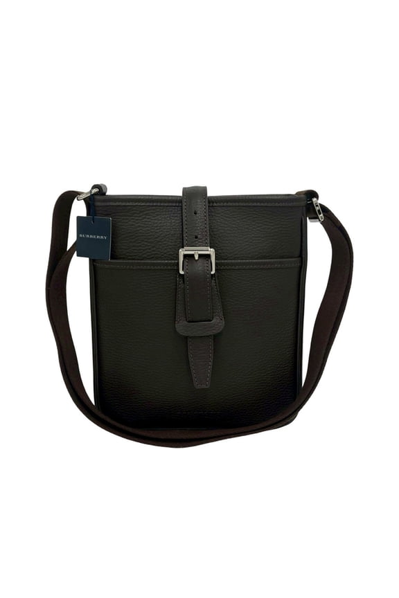 Pre-Owned BURBERRY Burberry Logo Engraved Nova Check Pattern Leather Semi-Shoulder Bag Sacoche...