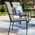 thumbnail image 3 of SUMMIT LIVING 5-Piece Outdoor Patio Dining Set, Square Wood-Look Patio Table and Textilene Chairs, Black & Gray Brown, 3 of 15