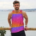 thumbnail image 6 of Uemuo Holiday Shiny Pattern Men's Muscle Shirts Sleeveless Dry Fit Gym Workout Tank Top Lightweight Sports Tank Top Beach Tank Top, Loose-fit Sleeveless Shirt-, 6 of 7