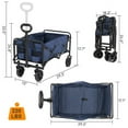 thumbnail image 2 of Cotinse Collapsible Garden Folding Cart, 220lbs Capacity Utility Wagon with 600D Oxford Cloth & Steel Frame, Portable Flat Folding Trolley, Blue, 2 of 14