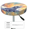 thumbnail image 2 of Kdxio Sunshine Colorful Cloud Rabbit Print Stool Covers Round,Stretch Round Bar Stool Covers Washable Bar Stool Cushion Slipcover for 12-15 Inch Chair, 2 of 5