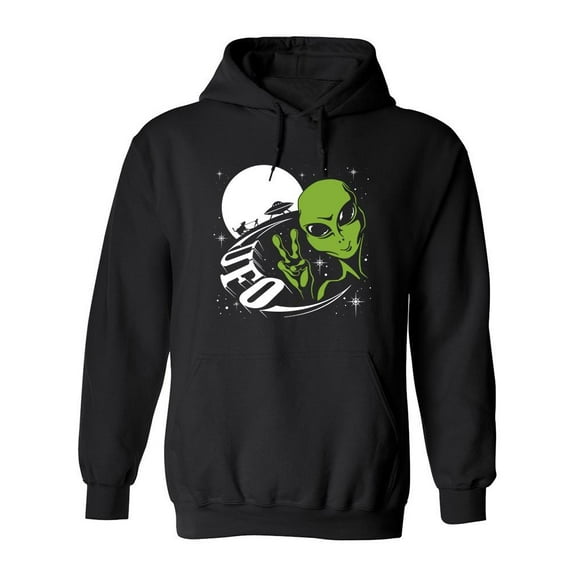 Cool Alien Ufo Design. Hoodie Men -Image by Shutterstock, Male Medium
