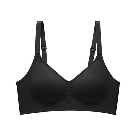 fheaev Wireless Bra For Women No Underwire Push Up Bra Full Coverage Comfortable Soft T-Shirt Bra With Adjustable Shoulder Strap Everyday Bras Regular Bras Minimizer Bras
