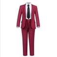 thumbnail image 4 of Boys Suits 5 Pieces Fit Pants Wine Red Outfit Formal Suit for Wedding Jacket Vest Pants Collared Dress Shirt and Tie, 4 of 6