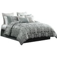 thumbnail image 2 of Cottage Comforter Set 9 Piece Velvet Damask Gray Silver Bedroom Decor, 2 of 3