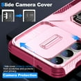 thumbnail image 2 of Allytechgroup Rugged Case for Samsung Galaxy A26 5G, [Slide Camera Cover] [360° Rotating Kickstand] [Military Protection] Non-Slip Anti-Fall Anti-Scratch Shockproof Heavy Duty Case - Pink, 2 of 8