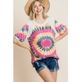 thumbnail image 4 of French Terry Casual Mini Bubble Sleeves Tunic Top, 4 of 5
