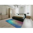 thumbnail image 5 of Ahgly Company Machine Washable Indoor Round Transitional Macaw Blue Green Area Rugs, 5' Round, 5 of 7
