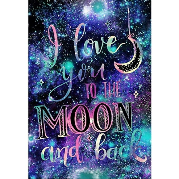 Monico 11.8X15.7in Gem Art Diamond Art Kits DIY 5D Diamond Painting by Number Kits, I Love You to The Moon and Back Full Drill,