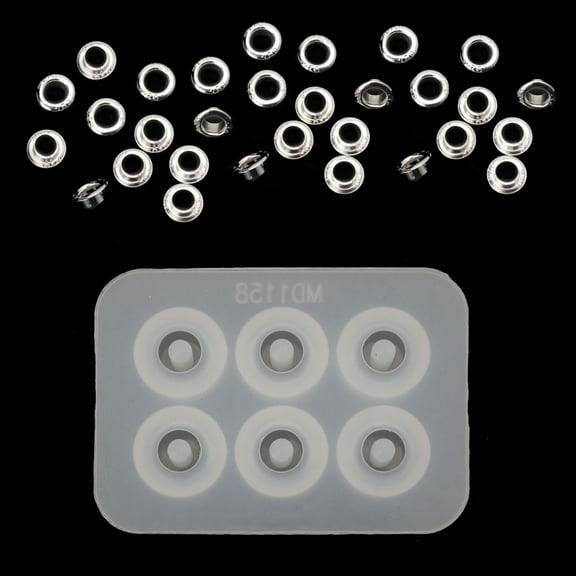 Beads Resin Mold with Holes Silicone Pendant Mold 30Pcs Beads Caps Set for Necklace Bracelet Jewelry Making