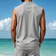 thumbnail image 6 of Mens Athletic Sports Sleeveless Tank Tops V-Neck with Pocket Workout Shirt Beach Swim Tee Fathers Gift, 6 of 8