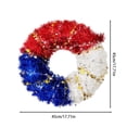 17.7in Independence Day Themed Wreath,Red White Blue Star Flower Ring ...