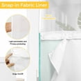 thumbnail image 6 of Turquoise Burlap Texture No Hook Shower Curtain Waterproof, Bathroom Curtains with Snap in Liners and See Through Top Window, Farmhouse Vintage Aqua Hotel Style Bathtub Curtains Shower 72"Wx72"L, 6 of 8