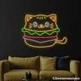 thumbnail image 3 of Glowneon Cat Burger Neon Sign, Hamburger LED Sign, Restaurant Decor, Welcome Open Fast Food Neon, 3 of 5