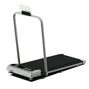 Yagud Walking Pad Treadmill with Handle Bar and Adjustable Incline, 3.8HP Portable Electric Treadmills with Wheels for Home, Home Treadmills with Incline, 0.5-3.8MPH, Silver
