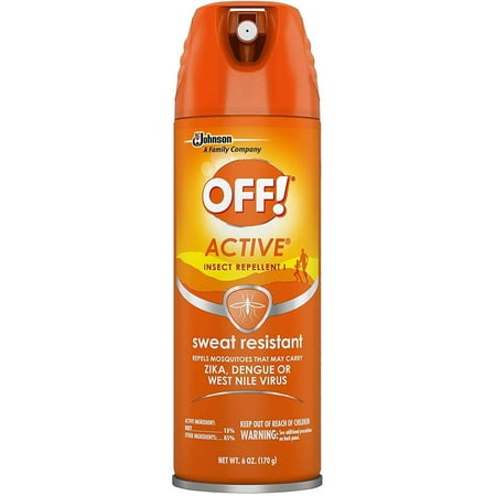OFF! Active Insect Repellent Spray - Sweat Resistant, Deet, Unscented - 3 Pack, 6 oz