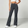 thumbnail image 2 of Women's Soft Comfortable Cargo Pants Elastic Waist Multi Pockets Athletic Activewear Hiking Utility Outdoor Fitness Dark Gray XL(XL), 2 of 6
