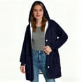 thumbnail image 3 of ZUKMRJPC Womens Fleece Jackets Solid Color Button Down Long Fleece Jackets Winter Casual Warm Fluffy Soft Hoodies with Pockets, 3 of 8