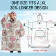 thumbnail image 4 of Oversized Wearable Blanket Hoodie,Pink Football Sherpa Blanket Hoodie with Super Pockets,Super Warm Fuzzy Pullover for Women & Men, 4 of 6