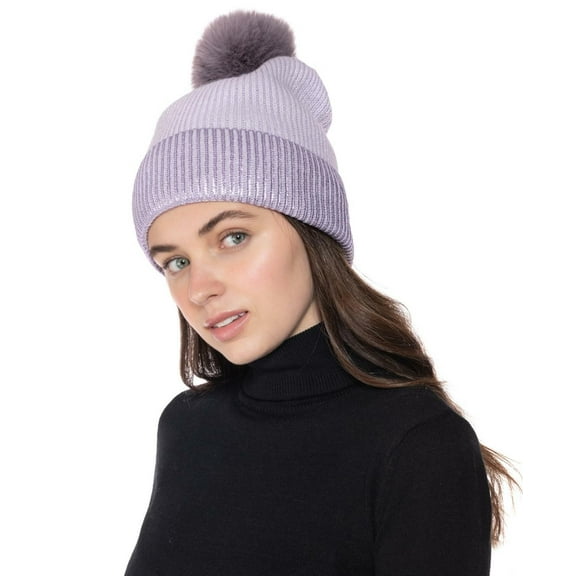 MSRP $37 Inc International Concepts Foil Cuff Beanie Purple Size One Size
