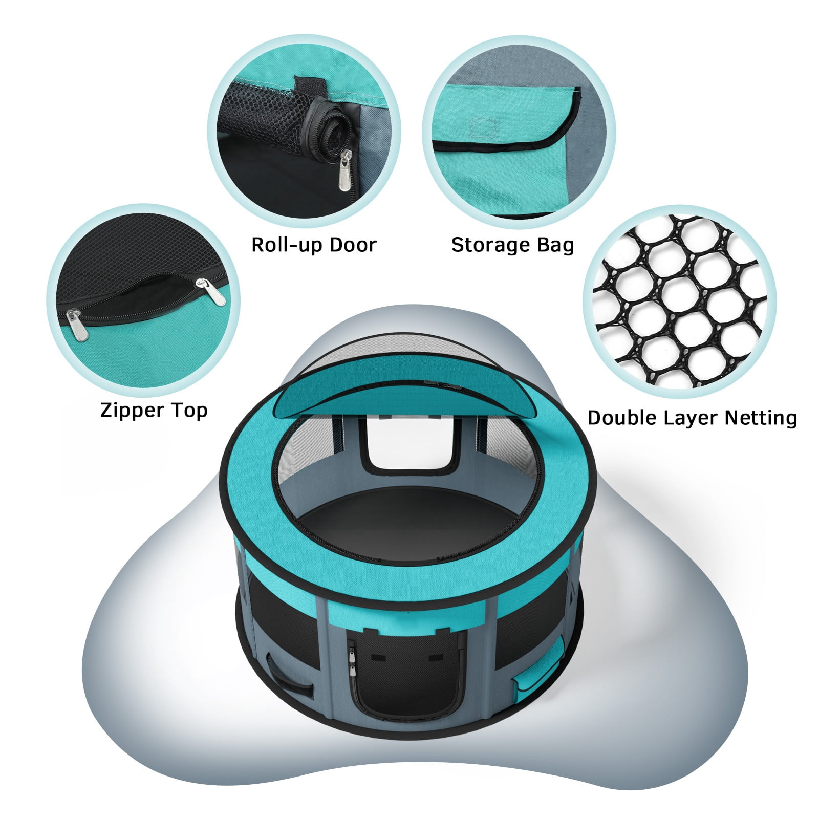 LAKWAR Pet Playpen， Puppy Playpen Cat Playpen-Ideal for Puppy Dog Cat Rabbit-Portable & Foldable Dog Pens for Indoor, Outdoor, Office and Travel Use