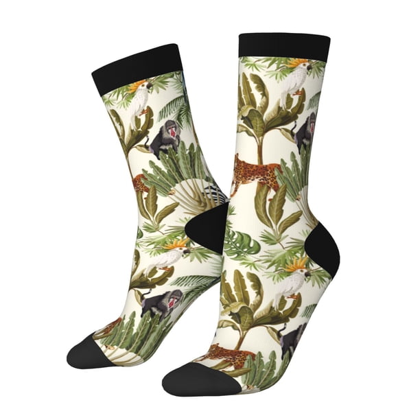 Balery Jungle Animals Calcetas Largas con Estampado para Hombre y Mujer – Suaves y Transpirables, Talla Única (US 5-11)