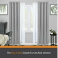 thumbnail image 2 of Kenney Fast Fit Easy Install Buchanan Decorative Steel Double Curtain Rod, 66-120" Adjustable Length, 5/8" Dia., Brushed Nickel, 2 of 5
