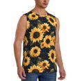 thumbnail image 2 of Bixox Men's Scottish Blue Plaid Sunflower Printed Shirt Sleeveless Fitness Tank Top-X-Large, 2 of 5