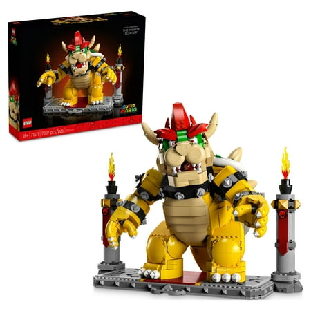 LEGO Super Mario The Mighty Bowser 71411, 3D Model Building Kit, Collectible Posable Character Figure with Battle Platform, Memorabilia Gift Idea for Fans of Super Mario Bros.