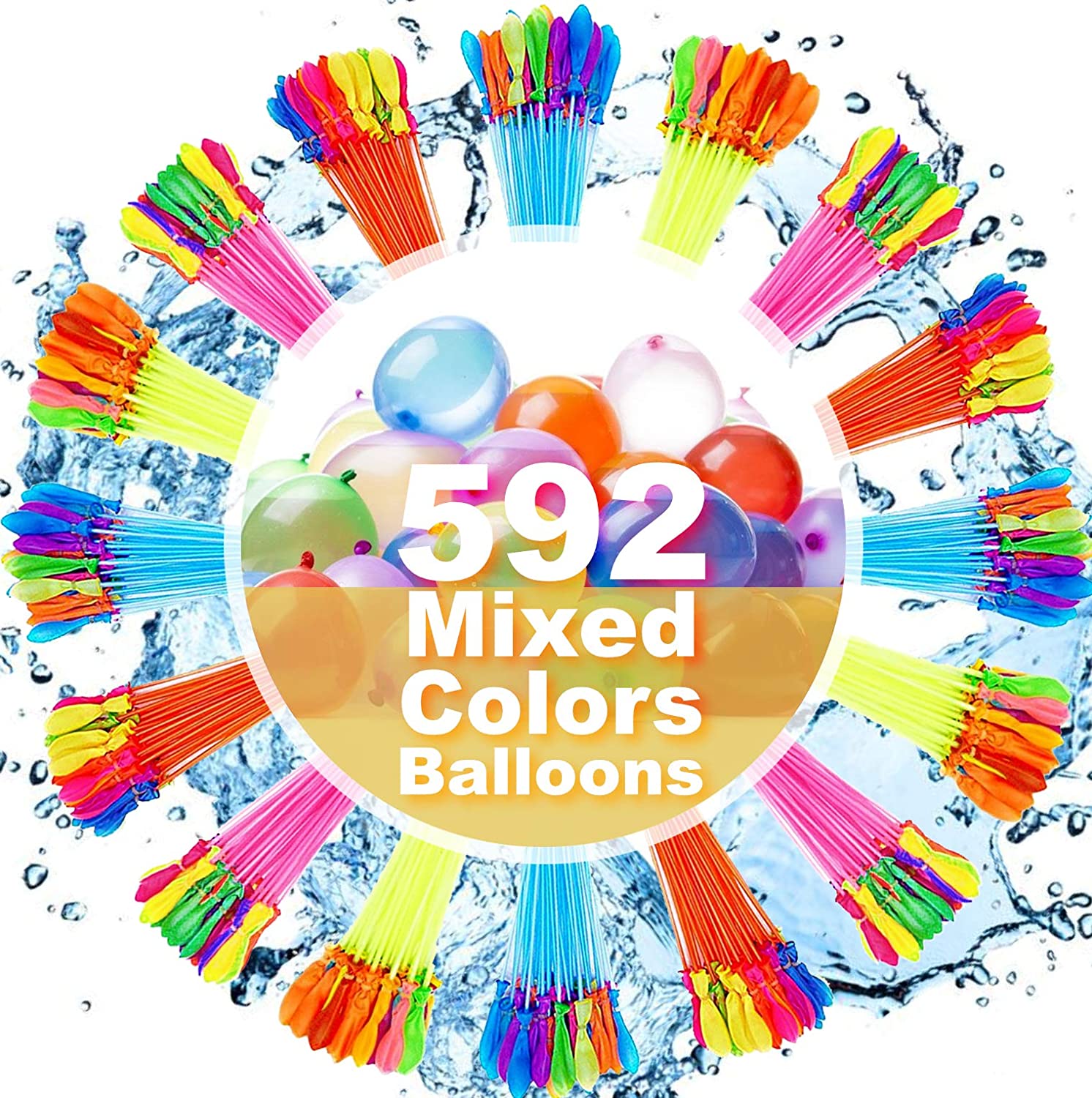 Water Balloons for Kids Girls Boys Balloons Set Party Games Quick Fill Balloons 592 Bunches Swimming Pool Outdoor Summer Fun HJ7