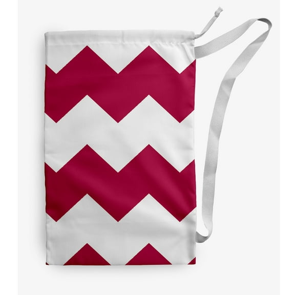 Simply Daisy Bold Chevron Stripe 18 x 29 in Fuchsia Laundry Bag