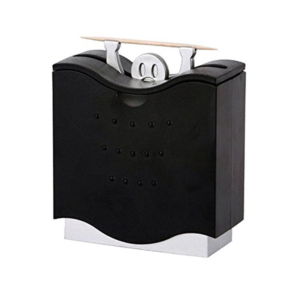 Creative Automatic Portable Toothpick Box Holder Toothpick Dispenser Silver