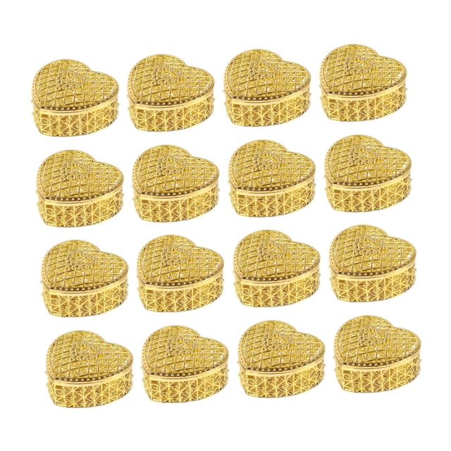 12 mini cajas clásicas para guardar joyas con cuentas de pendientes, ideales como recuerdo de fiesta o regalo de cumpleaños. Oro