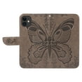 thumbnail image 6 of Dteck Pattern Case for iPhone 11,Magnetic Leather Butterfly Floral Embossed Flip Case Card Slots Wallet Stand Cover with Wrist Strap for iPhone 11,Grey, 6 of 7
