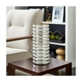 thumbnail image 3 of Modern Ribbed Glass Vase - Elegant Metallic Decorative Centerpiece for Home, Office, Bedroom & Living Room - Stylish Flower Holder for Floral Arrangements & Table Decor - 14" Gold, 3 of 9