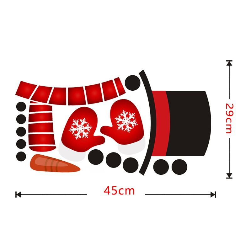 Christmas Snowman Sticker Home Refrigerator Sticker DIY Wall Door Murals Decals