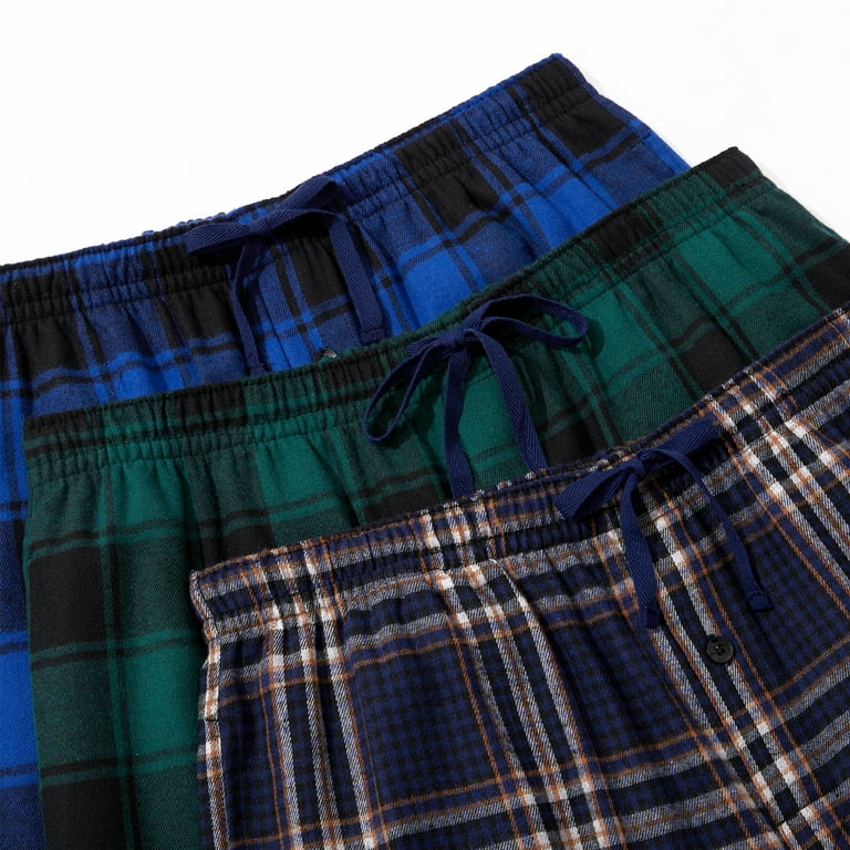 Onimisc Men's Flannel Plaid Sleep Pants, 3-Pack photo 8