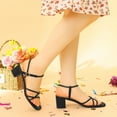 thumbnail image 6 of Unique Bargains Women's Open Toe Slingback Chunky Heel Sandals, 6 of 6