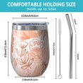 thumbnail image 5 of Floral 12oz Stainless Steel Insulated Wine Tumbler with Lid and Straw – Double Wall Vacuum Mug for Hot & Cold Drinks, 304 Steel Interior, Sweat-Free Design,Thanksgiving,Christmas, Spring,Flower, 5 of 5